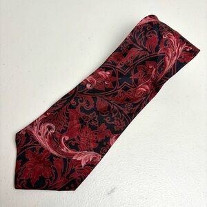 Santostefano Red Paisley Silk Luxury Tie 59x3.25” Hand Made In Italy